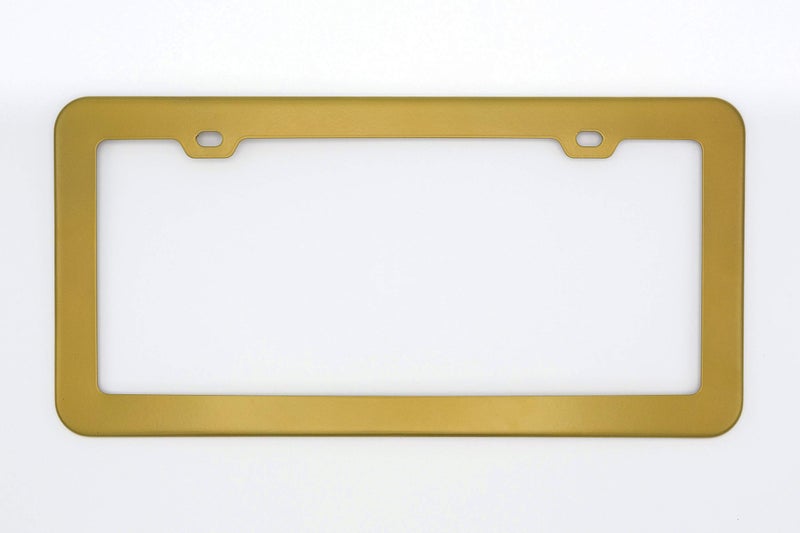 Creathome 2PCs Stainless Steel License Plate Frames with Gold Color - Image 2
